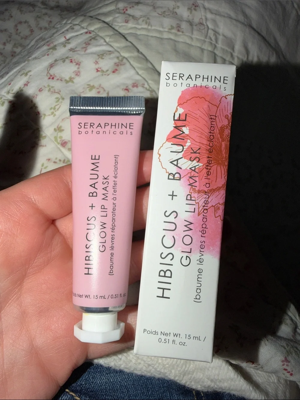 Hibiscus + Baume Glow Lip Mask — Pink